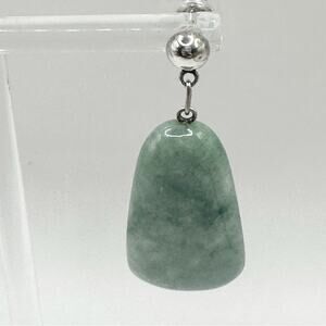 Green Stone Earring Drop Dangle Silver tone Casual Boho Jewelry Bohemian